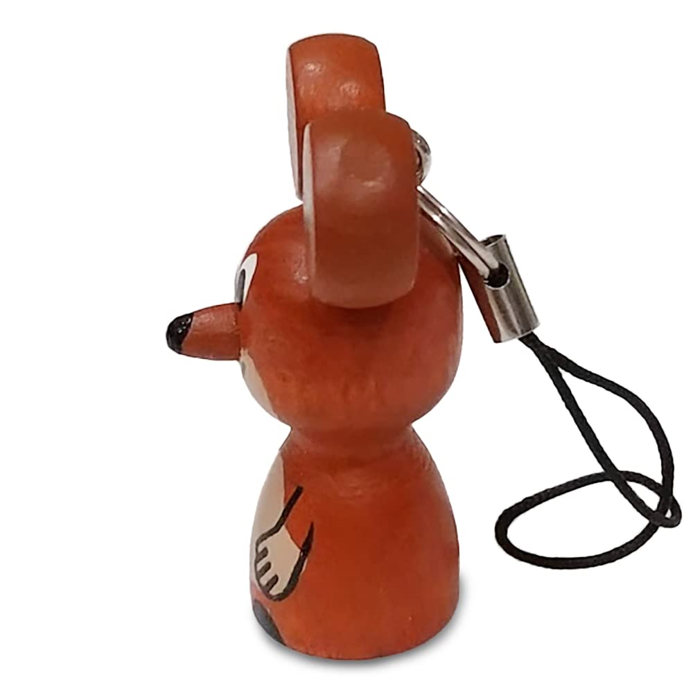 Amazon.co.jp: クルテク ウッドキーチェーン (ネズミ) ストラップ仕様